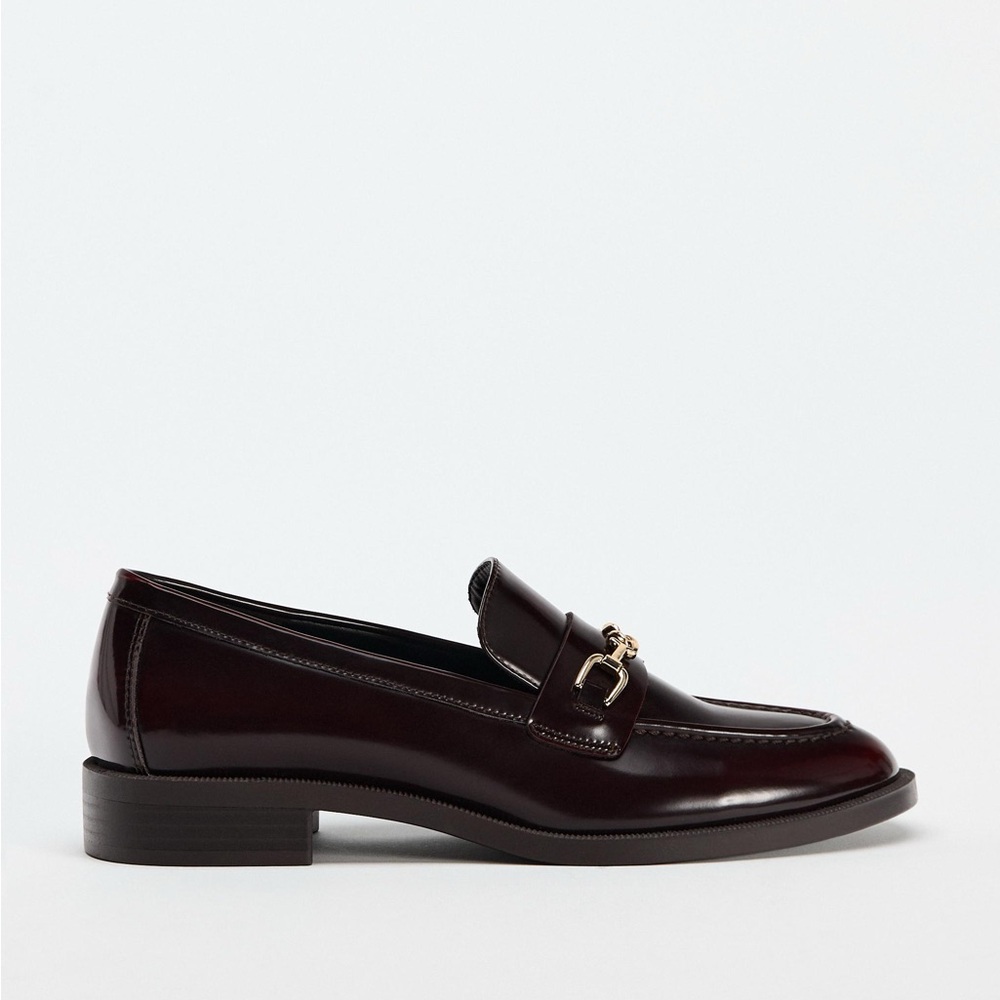 ZARA Burgundy Buckle Loafers | Size 40